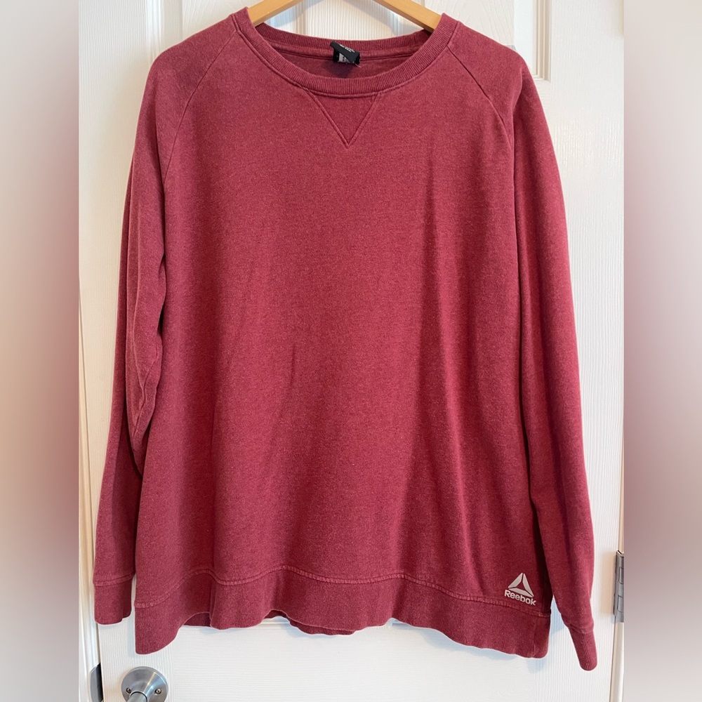 Reebok Red Crewneck Sweater Classic Knit Size 2XL Retro Look